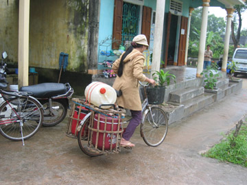 Lunch is transported by bicycle
